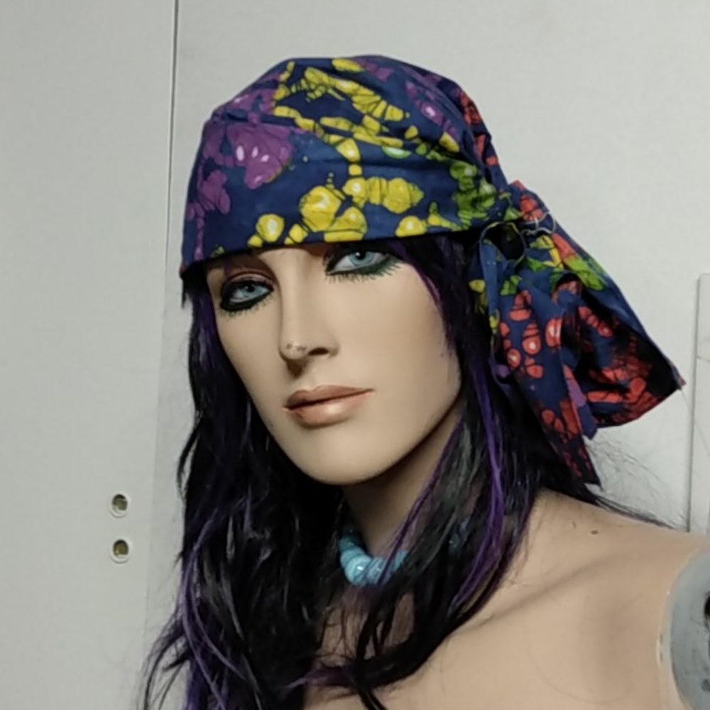 Trending  Now Oversized Batik Hair Scarf/ Bandana - Picture 9 of 11
